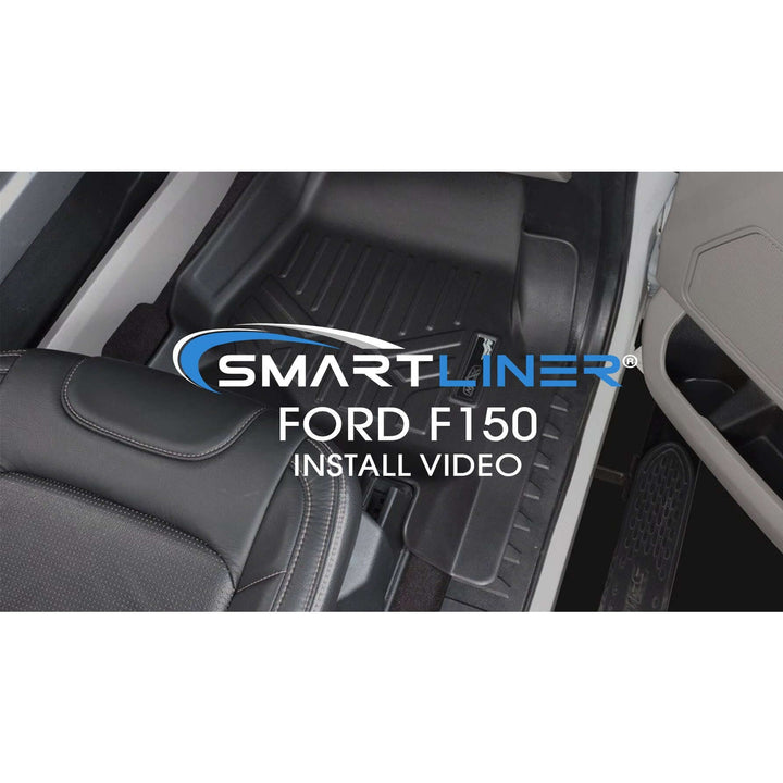 Tapetes SMARTLINER a medida para la segunda fila de asientos tipo banca de la Ford F-150 Lightning (modelos 2022-2025) sin compartimento de almacenamiento bajo el asiento.