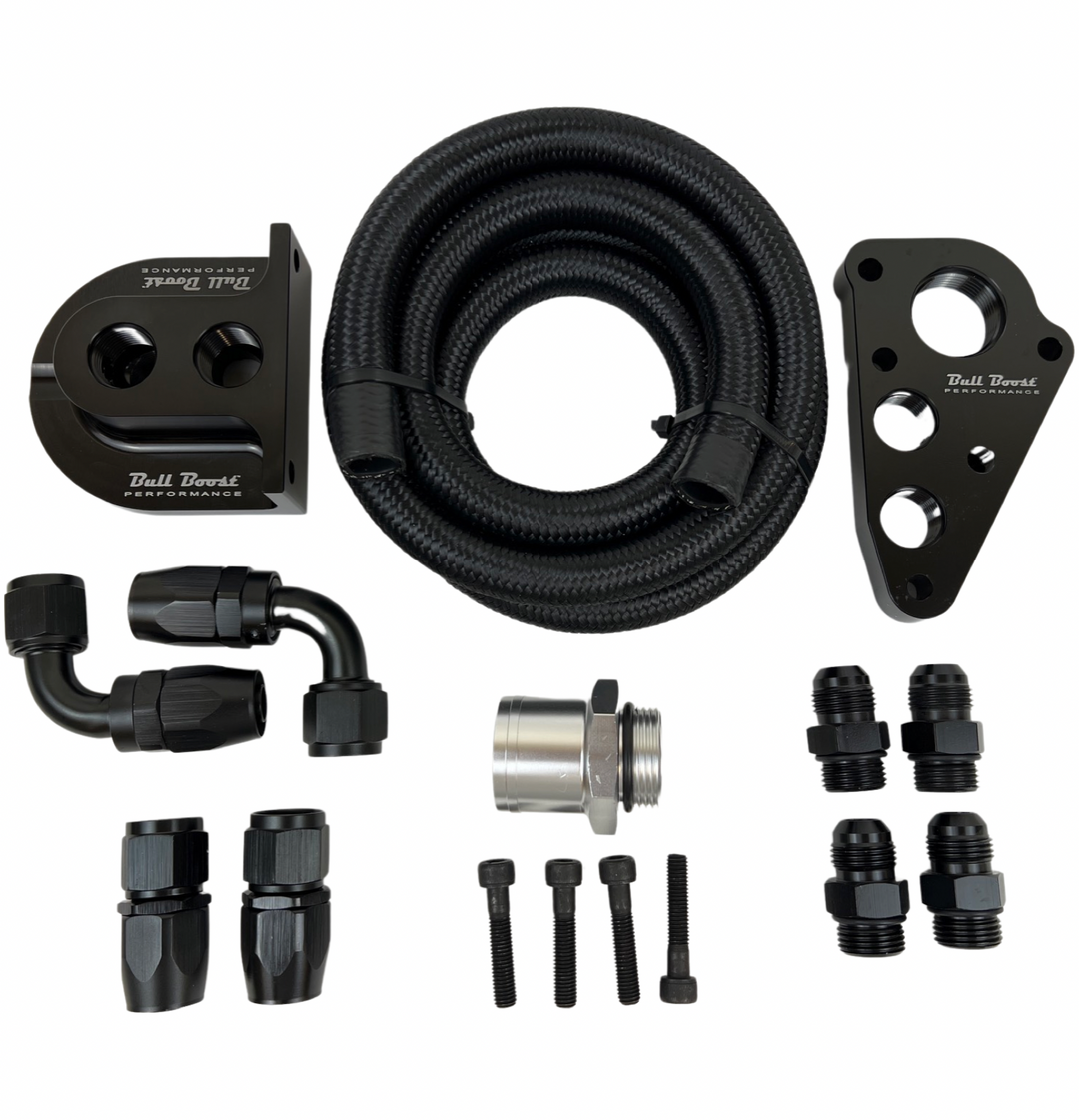 For Ford 4.6 / 5.4 Billet Oil Filter Relocation Kit Mustang GT / F150 Adapters