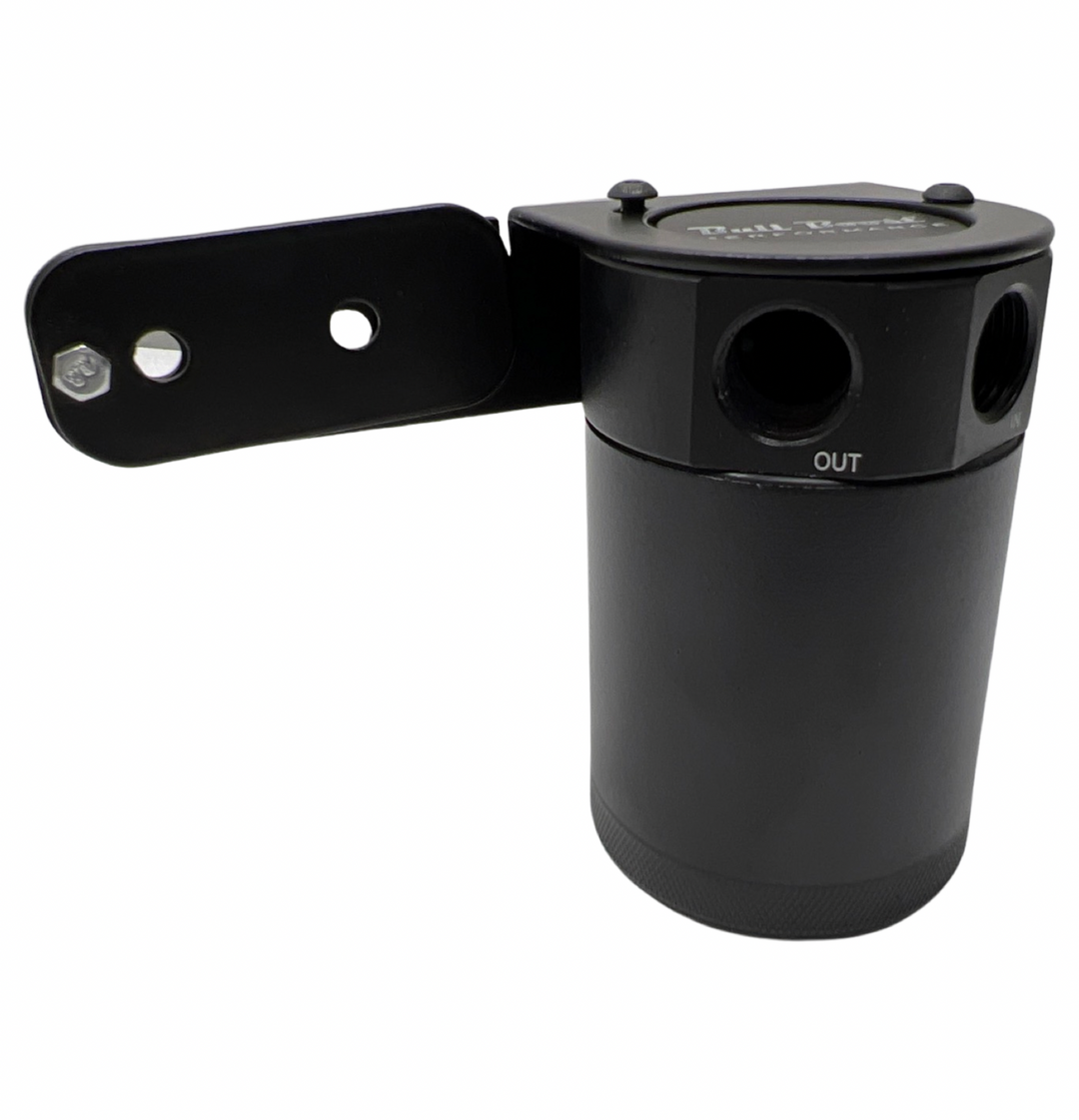 Adjustable Billet Baffled Oil Catch Can Reservoir Tank Racing 2-Port V2 Bracket