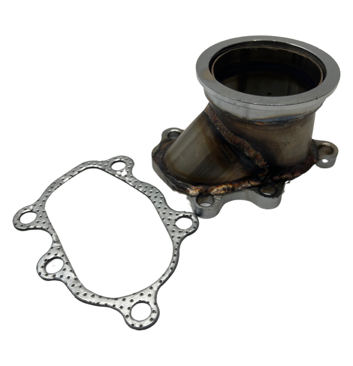 Stainless Steel 2.5"/63mm Vband Clamp Flange Turbo Down Pipe Adapter V-Band Downpipe Connector for T25 T28 GT25 GT28