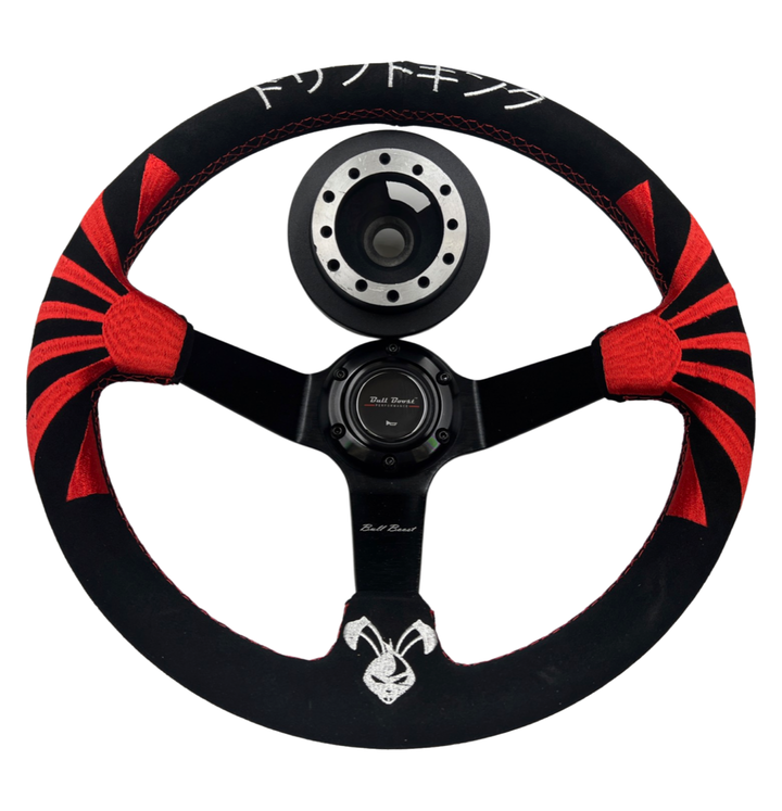 Rising Sun Suede Steering Wheel + Billet Hub Kit For Nissan Datsun 280Z 260Z 240Z 620 510 C10