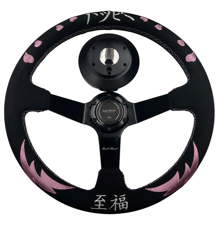 Street Bliss Heart 350mm Steering Wheel + Short Hub Adapter Kit For Mustang Focus Fiesta Mazda