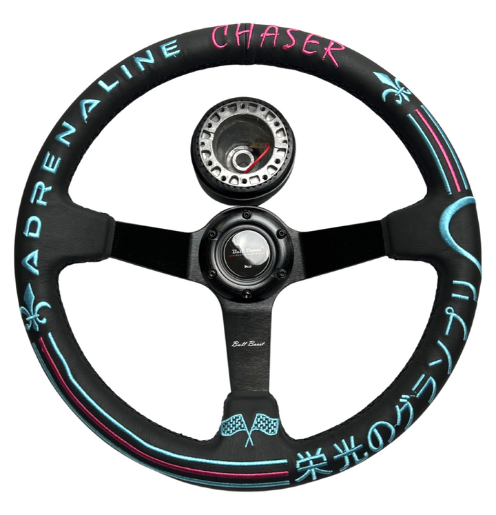 Leather 350mm Steering Wheel Hub Adapter Kit For Toyota Pickup, Corolla, 4Runner, MR2, Camry