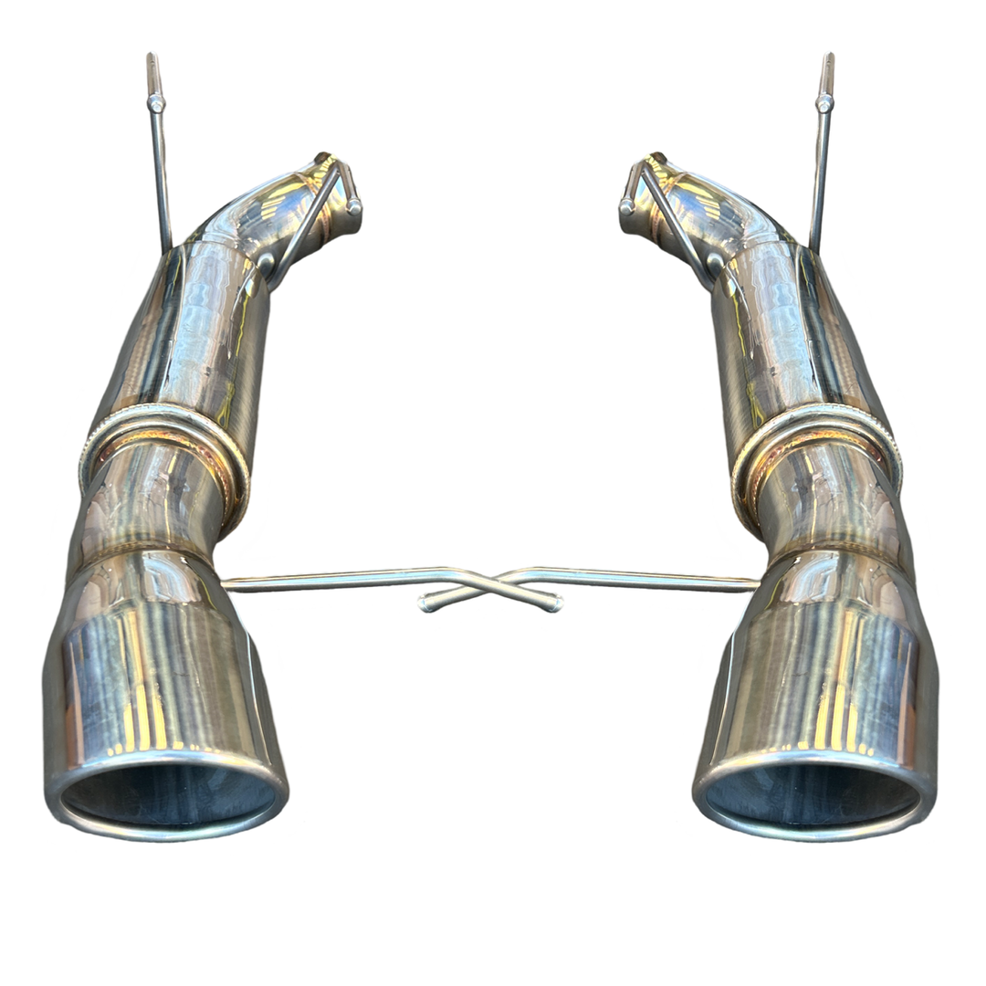 Dual Stainless Axle-Back Exhaust Muffler System Kit 13-14 Ford Mustang GT 5.0L