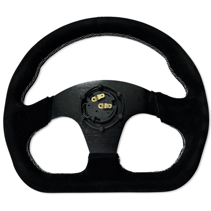 Quadro Suede Steering Wheel + Short Hub Adapter for 83-04 Ford Mustang / 89-92 Ford Ranger