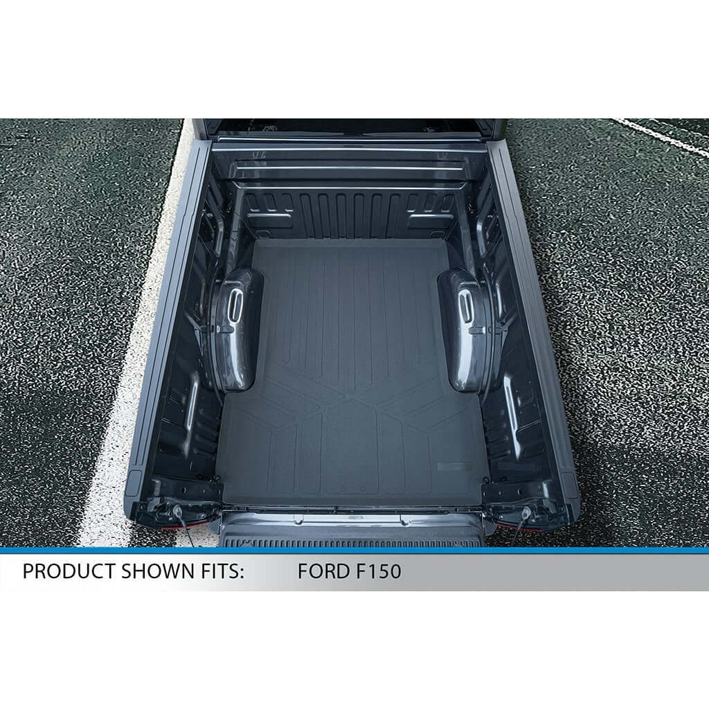 Tapetes SmartCoverage™ a medida para Ford F-150 SuperCrew Cab (modelos 2015-2025) con asientos individuales en la primera fila. Sin espacio de almacenamiento debajo de los asientos.
