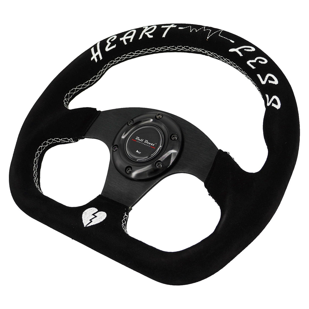 Heartbreak Lightweight Flat Racing Billet 6-Bolt Steering Wheel Black Alcantara Quadro