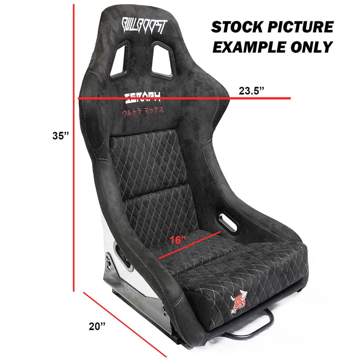Purple Bull Boost Adjustable Racing Lowered Ultra Max Bucket Seat with Slider Rails