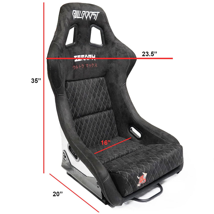 Bull Boost Adjustable Racing Lowered Ultra Max Bucket Seat w/ Seat Rails