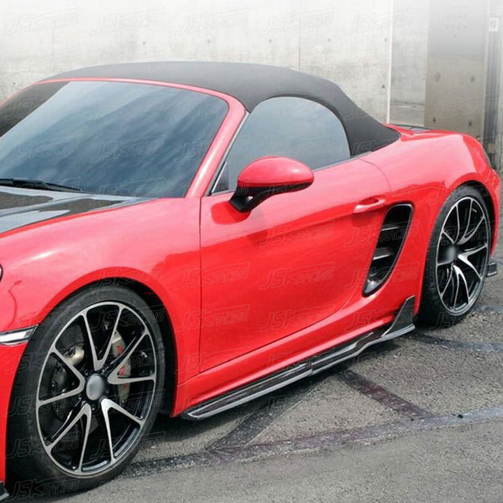 A S Style Carbon Fiber Side Skirts for Porsche Cayman 718 16-18