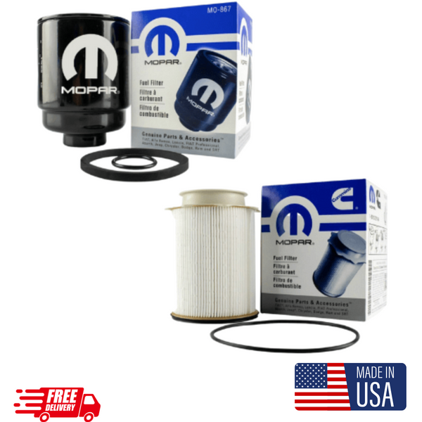 Mopar Oil Fuel Filter Set 68197867AB, 68157291AA (MO-867, MO-291) 6.7L Cummins for 2013-2018 Dodge Ram 2500-5500