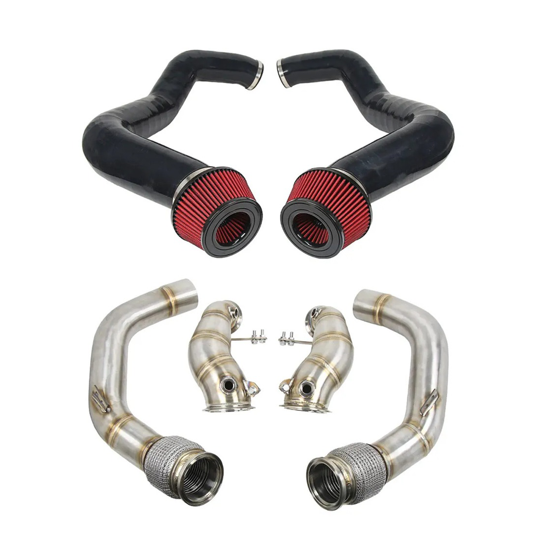 Race Exhaust Downpipes & Front Mount Cold Air Intake System for BMW F90 G90 M5 F92 M8 S63 4.4L V8