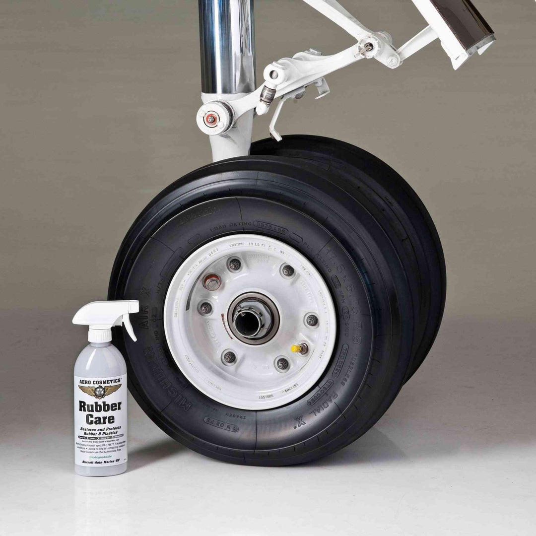 Tire Care Kit - Tire Soap 16oz, Rubber Care 16oz, Tire Brush, Aero Microfiber Towels, and Rubber Care Applicator.