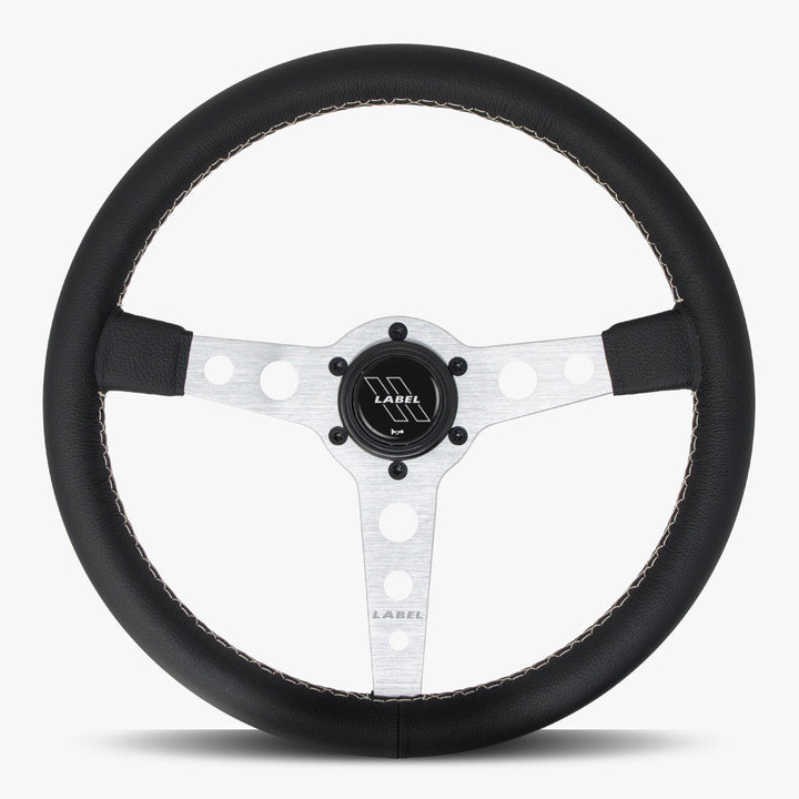 The Daytona | Black Leather | Silver Spoke | White Stitch