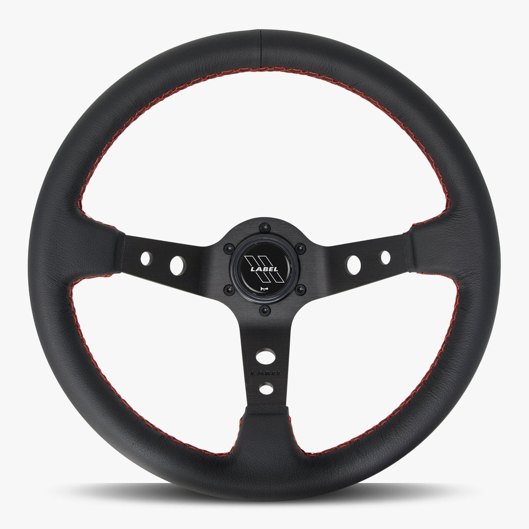 The Daytona | Black Leather | Black Spoke | Red Stitch