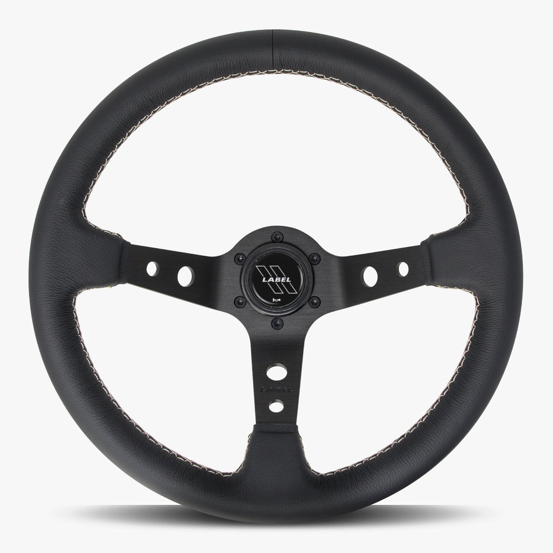 The Daytona | Black Leather | Black Spoke | White Stitch