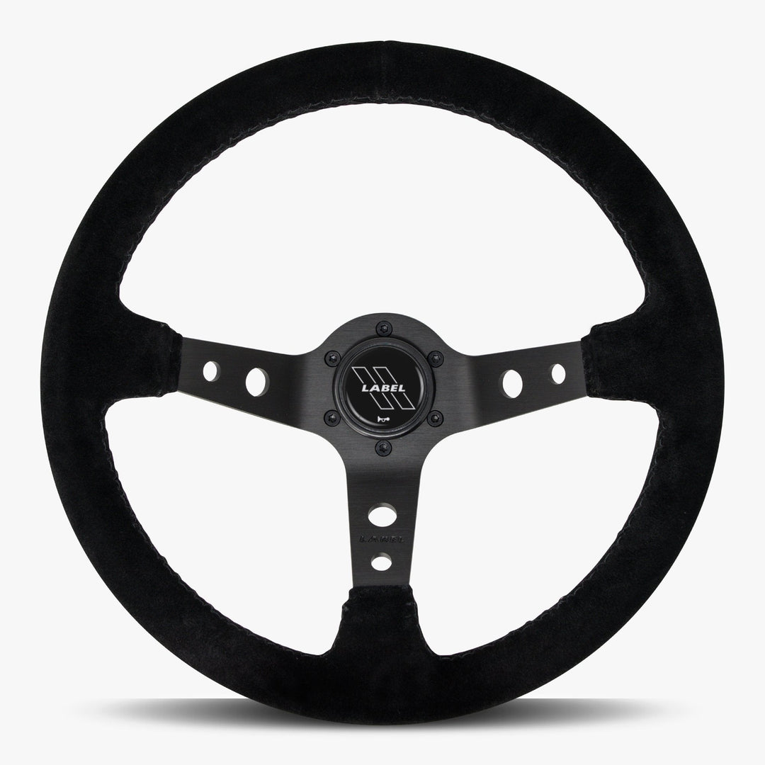 The Daytona | Black Alcantara Suede | Black Spoke | Black Stitch