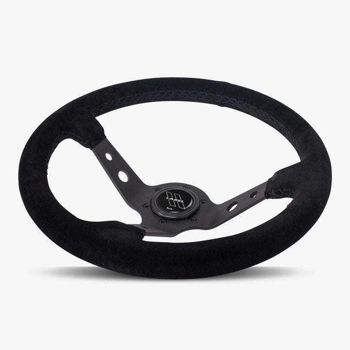 The Daytona | Black Alcantara Suede | Black Spoke | Black Stitch