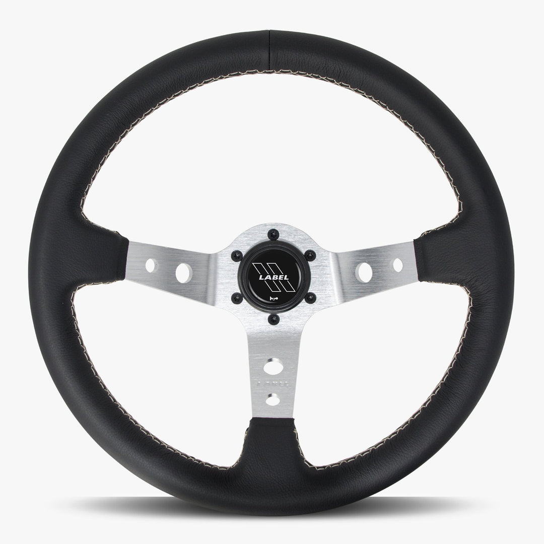 The Daytona | Black Leather | Silver Spoke | White Stitch