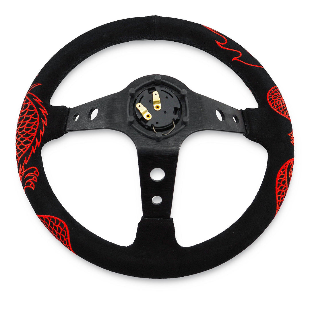 Universal Track Ready 350mm 3" Deep Dish 6-Bolt Steering Wheel | 150 Entries