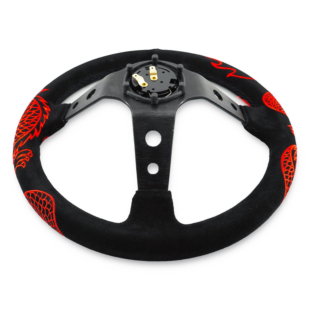 Universal Track Ready 350mm 3" Deep Dish 6-Bolt Steering Wheel | 150 Entries