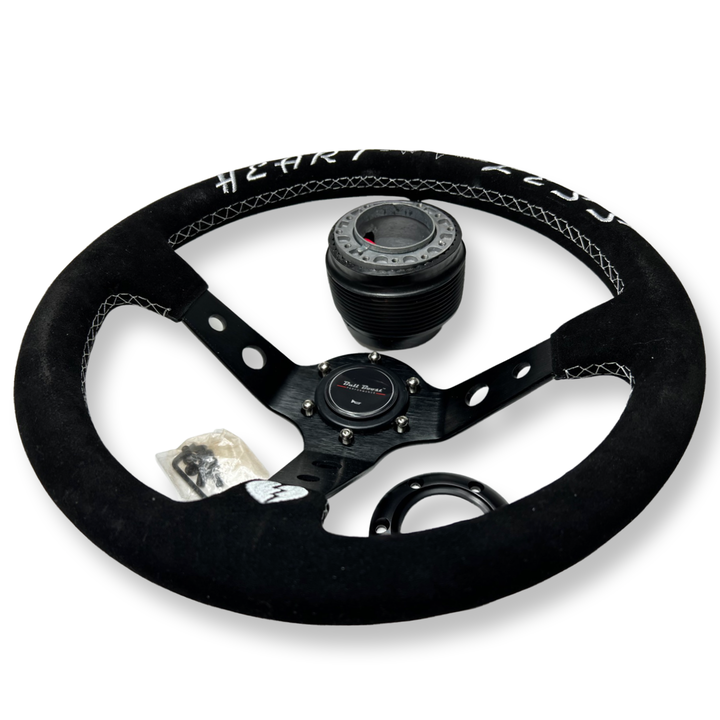 Suede Steering Wheel + Hub Adapter Kit For Subaru Impreza WRX STI Legacy Eclipse