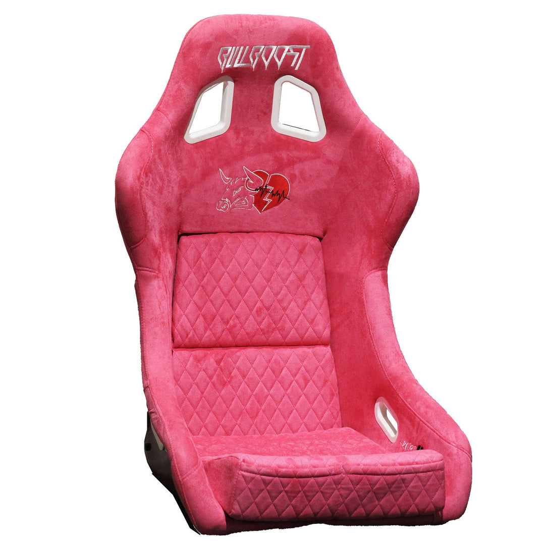 Pink Bull Boost Adjustable Racing Lowered Heartbreak Bucket Seat with Slider Rails