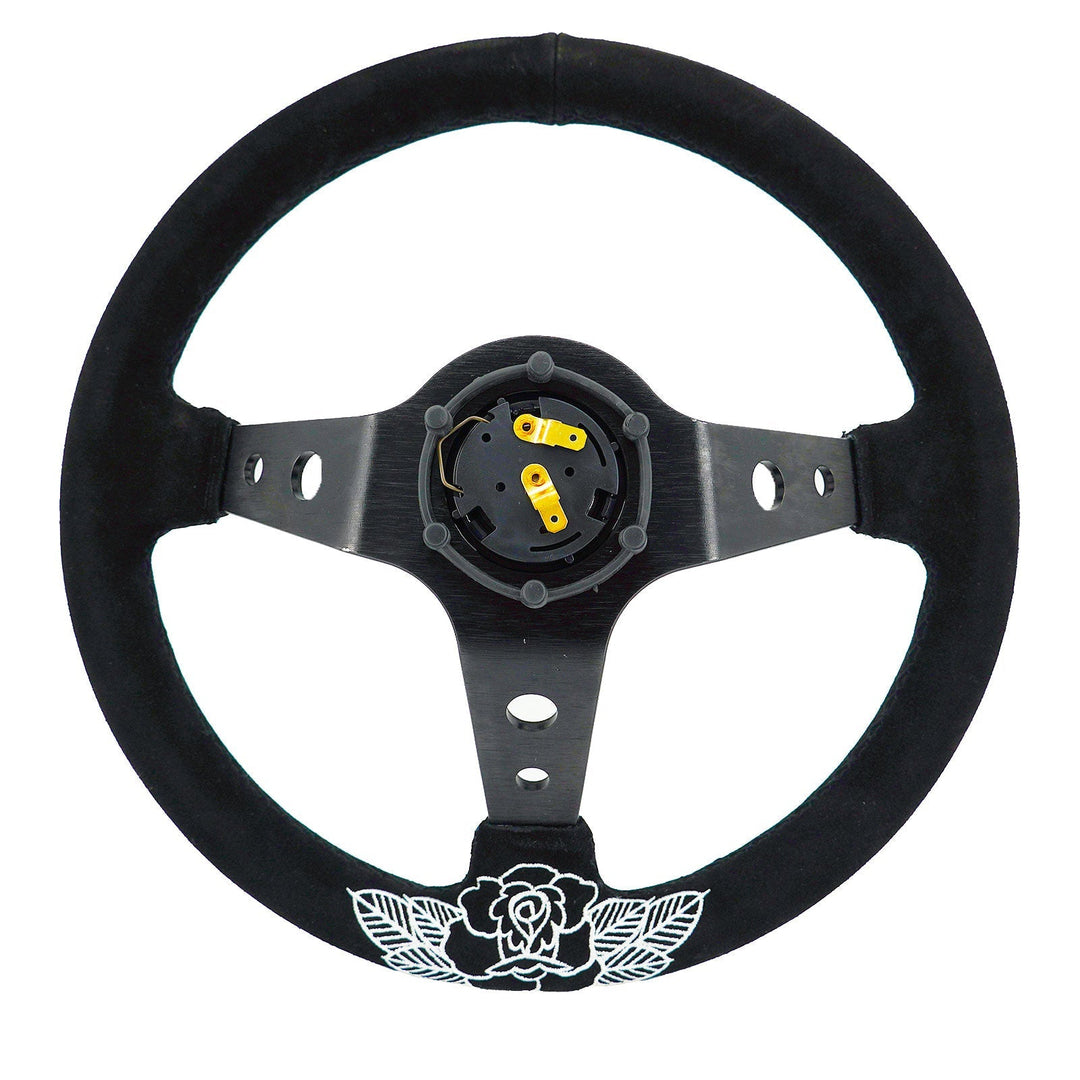 BW Rose Steering Wheel + Hub Adapter Kit For 96-06 Civic Prelude, S2000, Accord, RSX
