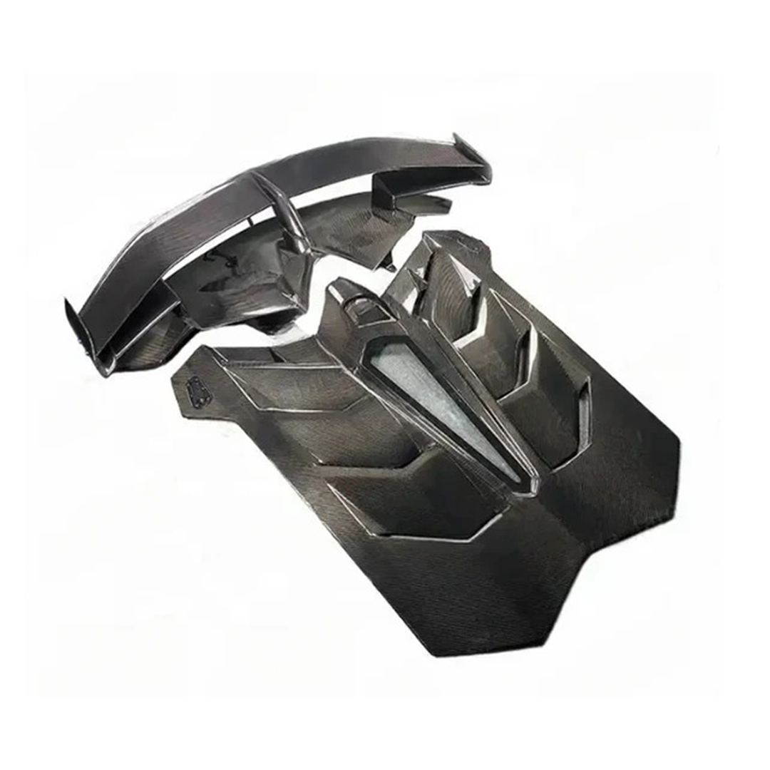 SVJ Style Dry Carbon Fiber Rear Wing Engine Hood Lid for Lamborghini Aventador LP700 LP720 LP740 LP750 Coupe