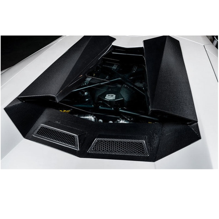 NT Style Dry Carbon Fiber Engine Bonnet Air Intake Panel for Lamborghini Aventador