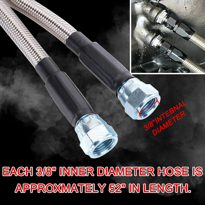 Flexible SS Braided Transmission Cooler Hose Line For GM Chevy 1996 & Newer 4L80E