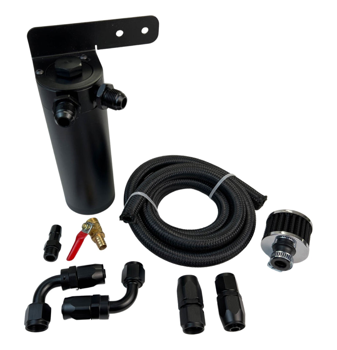 Universal Oil Catch Can XL 2Port -8AN + Mounting Bracket Kit + Filter 7.50z